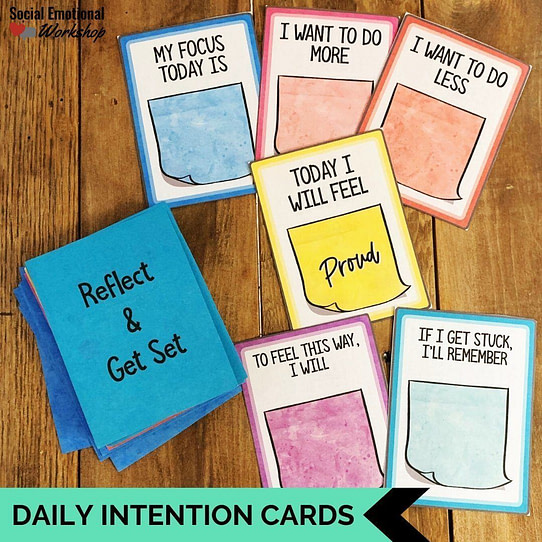 Daily intention cards are a great way to add social emotional learning into the classroom