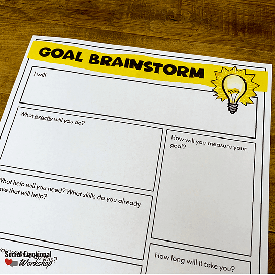 SMART goal Brainstorm sheet